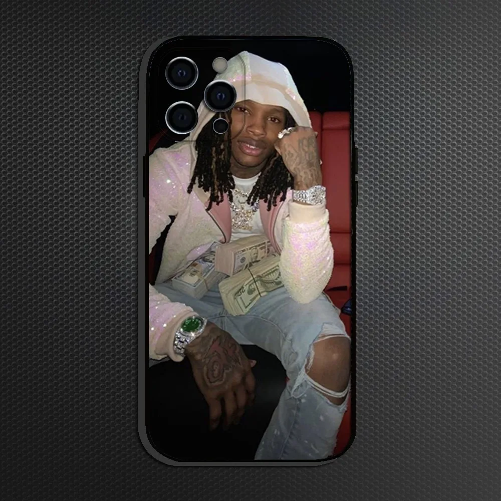 حافظة هاتف YNW Melly Rapper لهاتف iPhone 16,15,14,13,12,11 Plus, Pro Max، غطاء أسود من السيليكون الناعم
