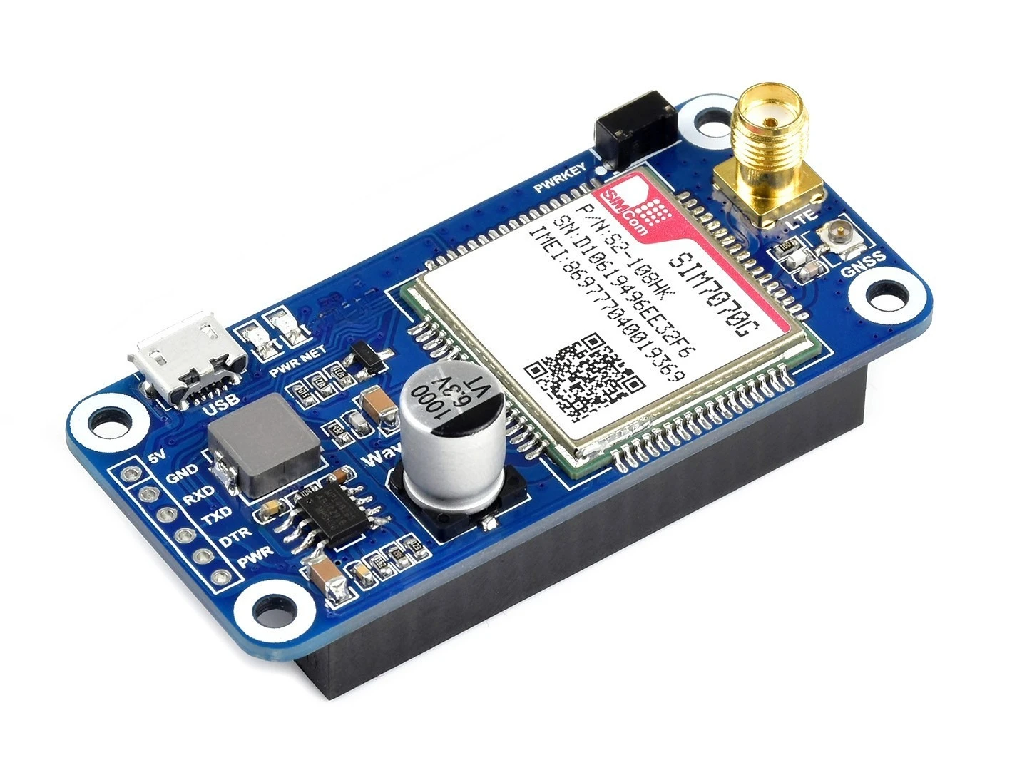 For SIM7070G NB-IoT / Cat-M / GPRS /GNSS HAT for Raspberry Pi global band