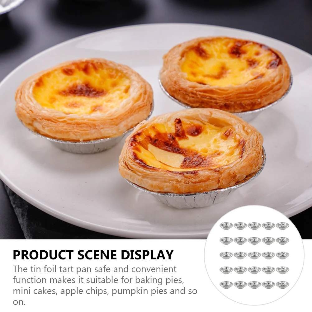 250 Pcs Egg Tart Tin Foil Mold Muffin Cup Mini Pan Baking Dishes for Oven Pasties Molds Kitchen Tool Dessert