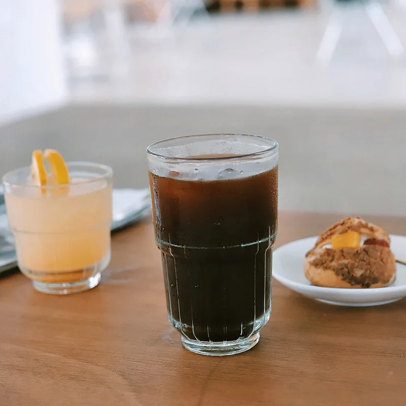 

Vintage Striped Milk Glass Coffee Cup for Iced Latte Home Use