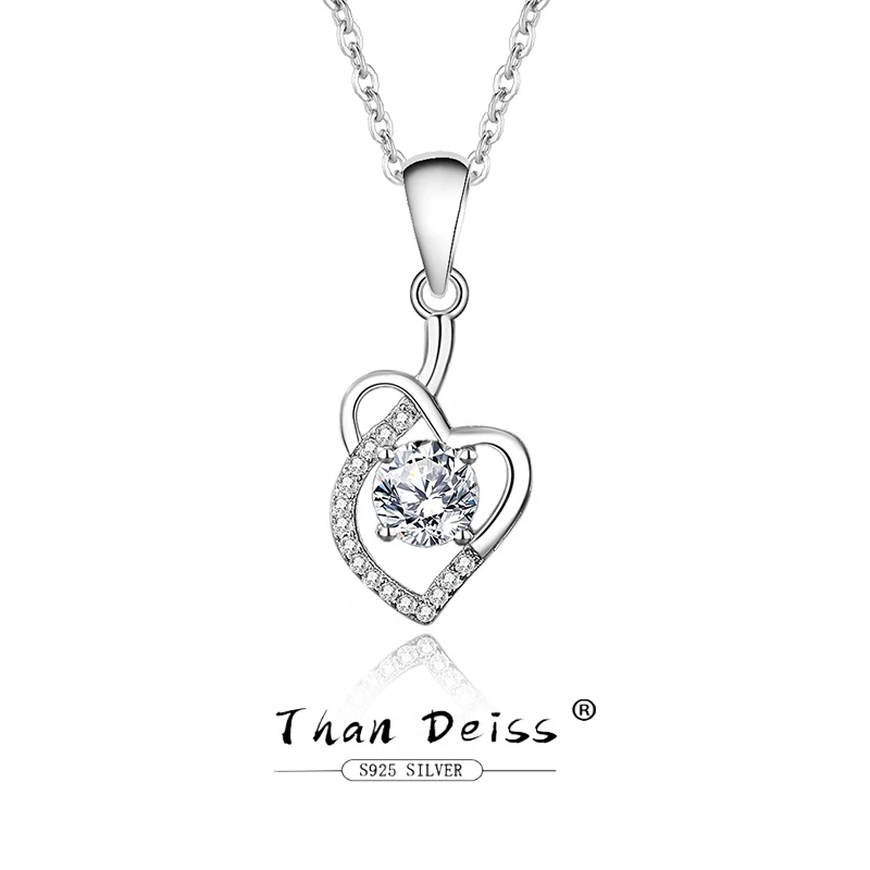 

HOT 925 Sterling Silver Creative Heart Moissanite Diamond Necklace for Women Luxury Ins Style Pendant Trendy Zircon Fine Jewelry