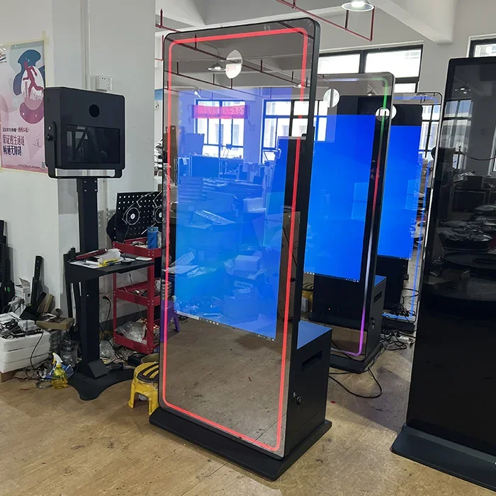 Portable Selfie Screen Magic Mirror Photo Booth With Camera And Printer For Wedding Party Events