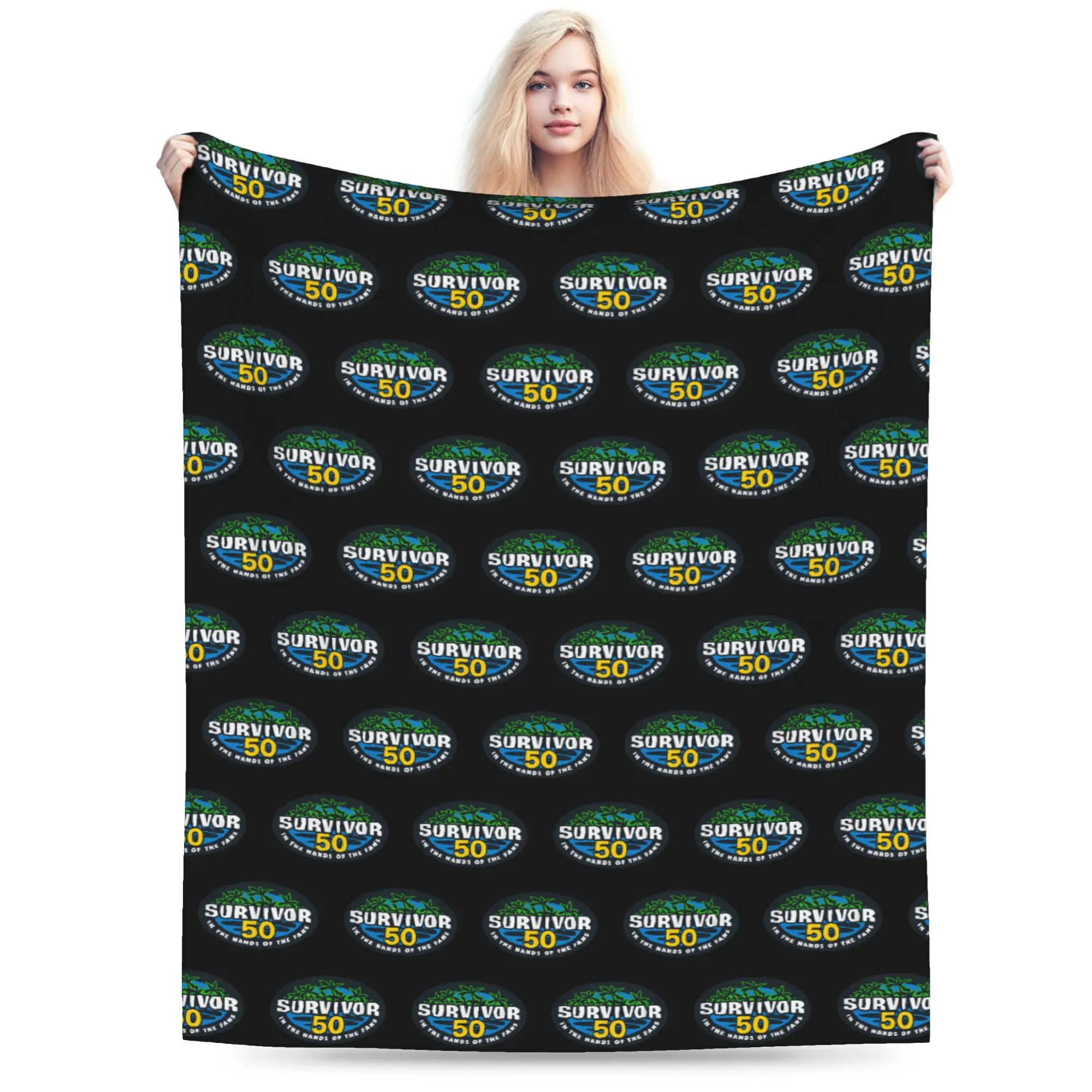Survivor Season 50  Throw Blanket Soft Cozy Graphic Blankets  For Sofa Home Travel Flannel Bedspread Bed Cover