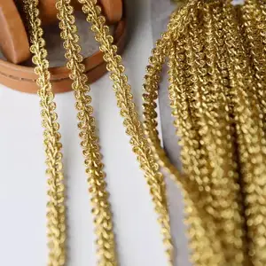 Ribbon lưới viền bằng vàng, may vải, ống quần áo cosplay, phụ kiện thủ công, thủ công DIY, 8 mm, 5 m 9 Băng bán hàng chính với trẻ em - №4