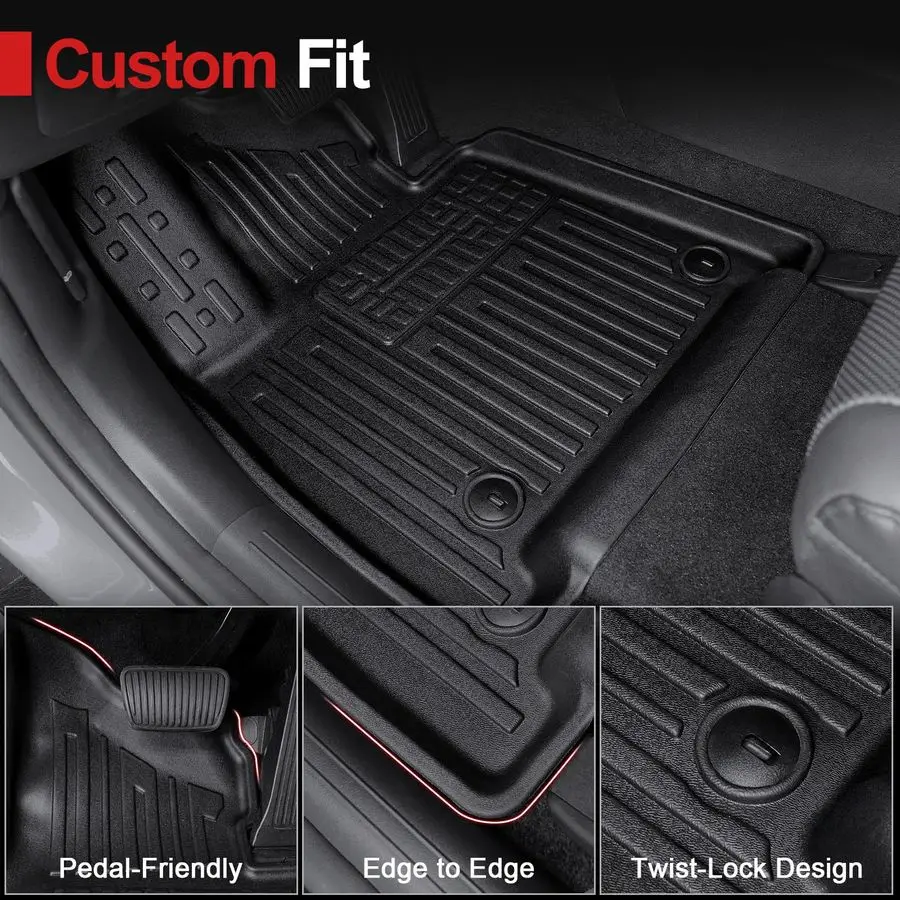 سجادات لـ 2024 2025 2026 Hyundai Santa Fe Fit Hybrid and Gas، TPE حماية لجميع الأحوال الجوية حصيرة شحن صندوق السيارة المخصصة مع حصيرة مسند الظهر