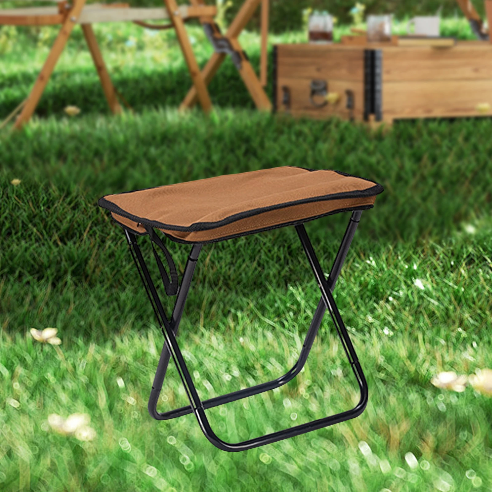 Camping Stool Seat Portable Folding Stool Fishing Stool Small Folding Chair for Traveling Hiking Beach Folding Small Chair