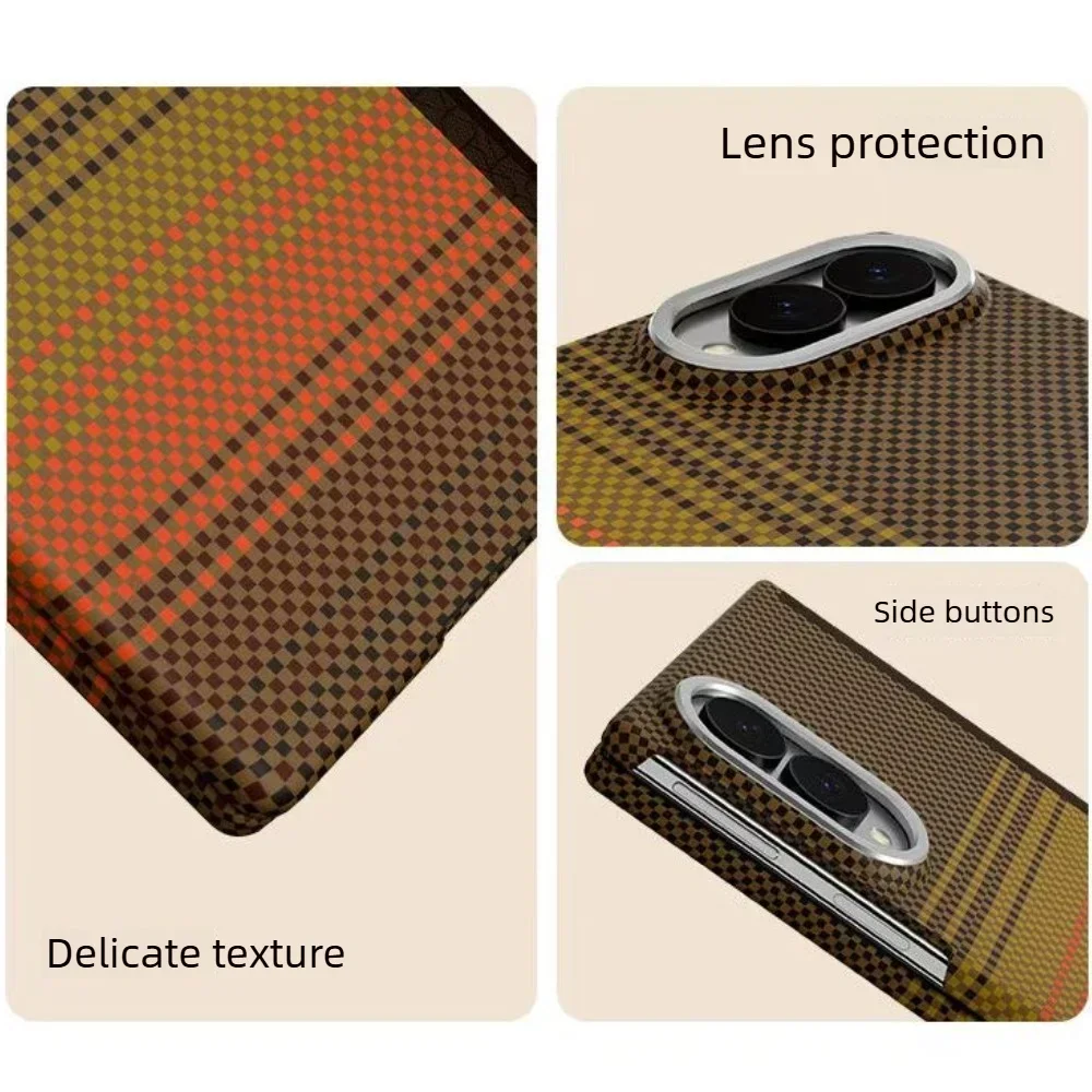 For Samsung Galaxy Z Fold 8 Busienss Luxury Ultra Slim Carbon Fiber Pattern Case for Magsafe Alloy Lens Shockproof Protect Cover