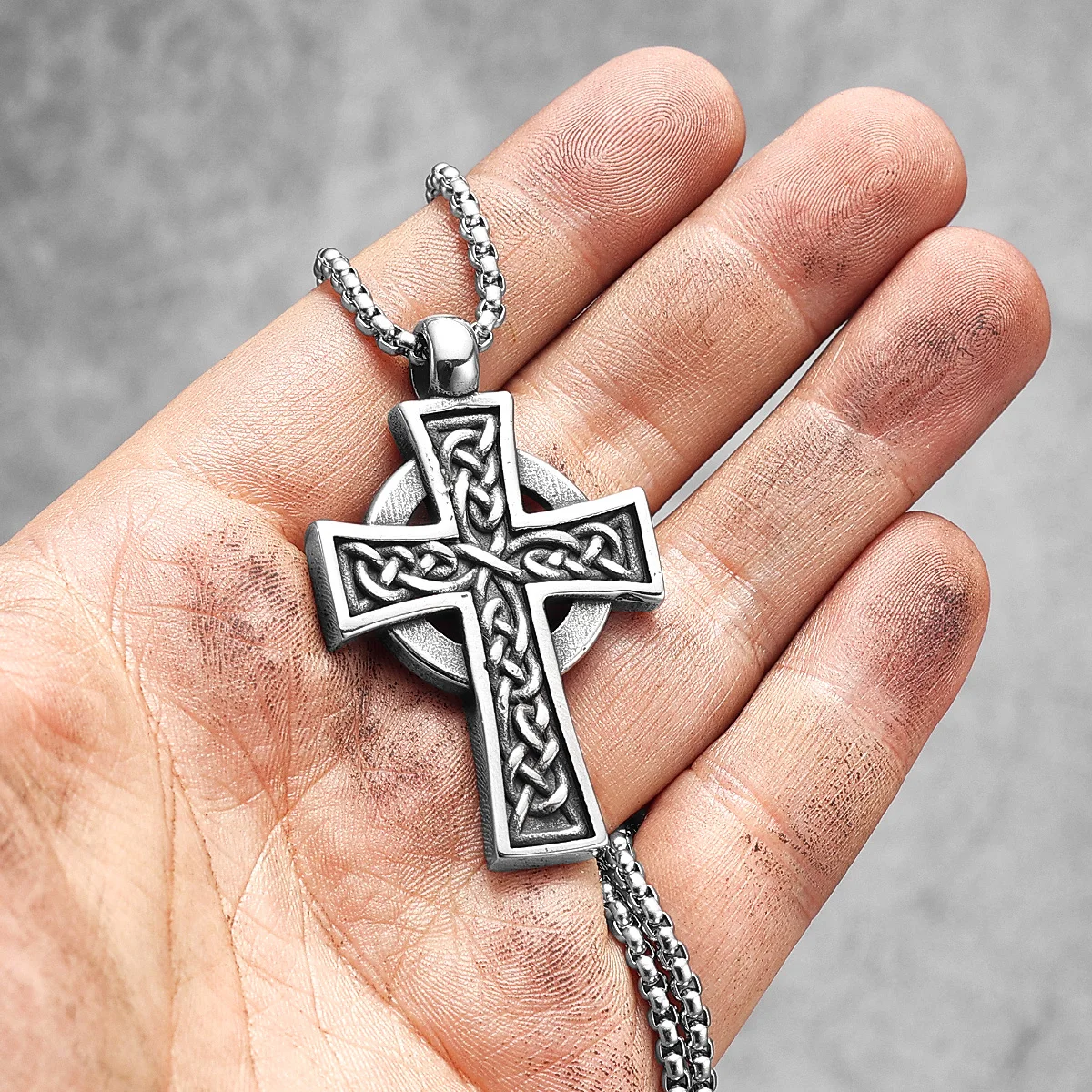 Celtic Knot Cross Stainless Steel Men Women Necklaces Pendants Chain Gothic Punk Trendy Amulet Jewelry Creativity Gift Wholesale