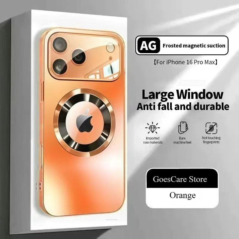جديد التيتانيوم لامع ماتي الحال بالنسبة آيفون 17 الهواء 16 15 14 زائد 13 12 11 17 برو ماكس ل Magsafe زجاج عدسة الكاميرا غطاء وقائي