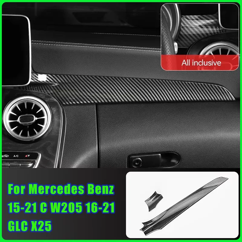 

Carbon Fiber ABS Center Console Dashboard Trim Cover for Mercedes Benz 15-21 C W205 16-21 GLC X25 Accessories Left Hand Drive