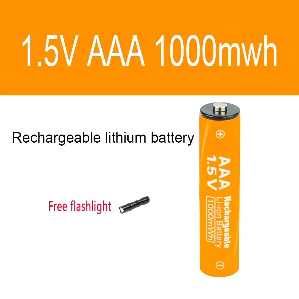 

New AAA battery 1.5VAAA rechargeable lithium battery 1000mWh environment protection durable security High quality batteries