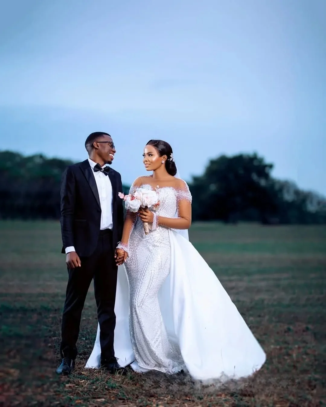 تخصيص زائد حجم فستان الزفاف أثواب الزفاف للعروس انفصال قطار حورية البحر فساتين الزفاف شير الرقبة الوهم كم طويل #2