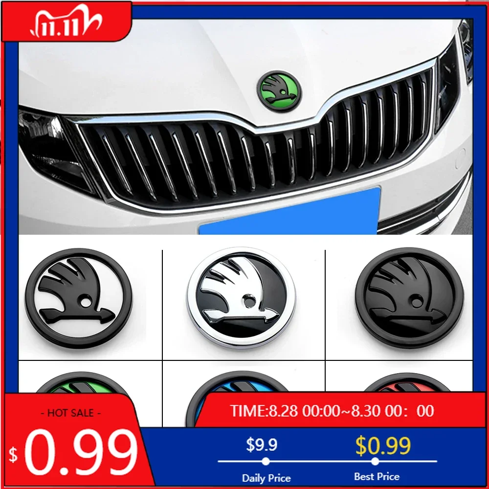 

Car Sticker 80mm/90mm/100mm ABS Car Front Hood Bonnet Trunk Badge Sticker for Skoda Octavia 3 2 A5 A7 Combi Visions Enyaq RS iV