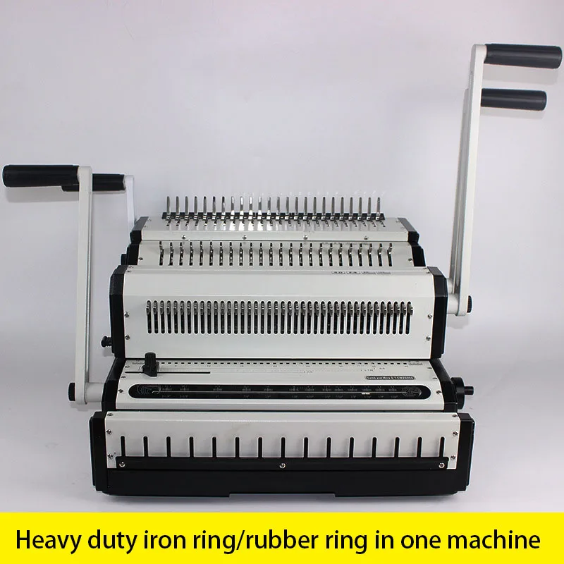 Universal 3:1 2:1 Punching Machine Rubber Ring Iron Ring Clip 3-in-1 Document Binding Book Machine