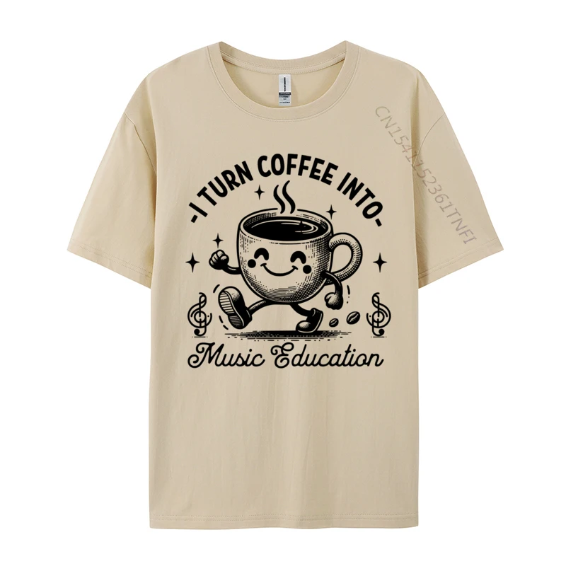 

Music Teacher Art Musician Coffee Lover Caffeine Addict Party Tops & Tees for Men Pure Cotton Autumn T-shirts