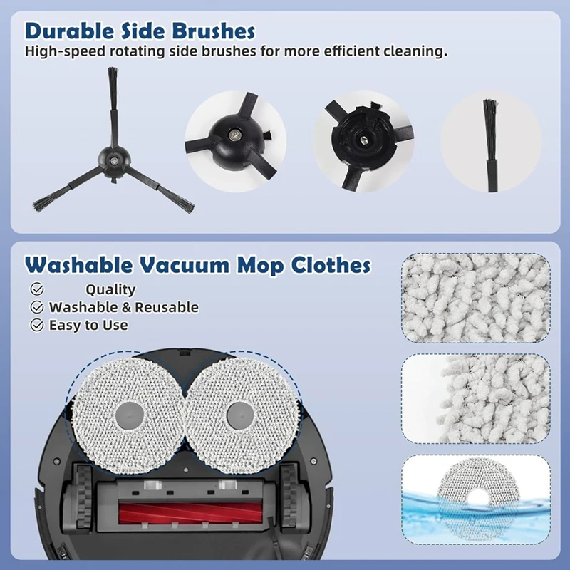 Accessories For Roborock Qreve Pro/Qreve Maxv/Qreve S Robot Vacuum Spare Main Side Brushes Mop Cloths Filters Dust Bags