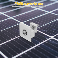 4 Pcs Photovoltaic Bracket Press Blocks Aluminum Alloy Mid Clamps Solar Panel Mounting Clips Adjustable RV Z Brackets Flat Roof