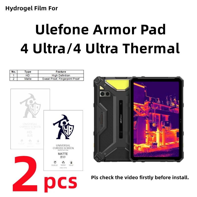 2pcs HD Hydrogel Film For Ulefone Armor Pad 4 Ultra Thermal Matte Screen Protector For Ulefone Armor Pad 4 Ultra Clear/Frosted