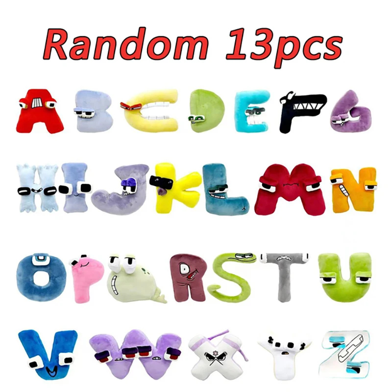 New 26PCS Alphabet Lore But are Plush Toy Stuffed Animal Plushie Doll Toys Gift for Kids Children Christmas Gift Toy 26 Letter