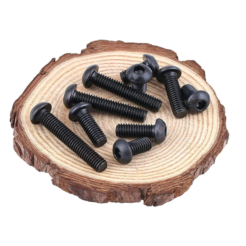 100Pcs M3 Alloy Steel Screws Hex Socket Round Head Cap Black Screw Furniture Fastener Bolt M3 * 6mm/8mm/10mm/12mm/16mm/20mm/30mm