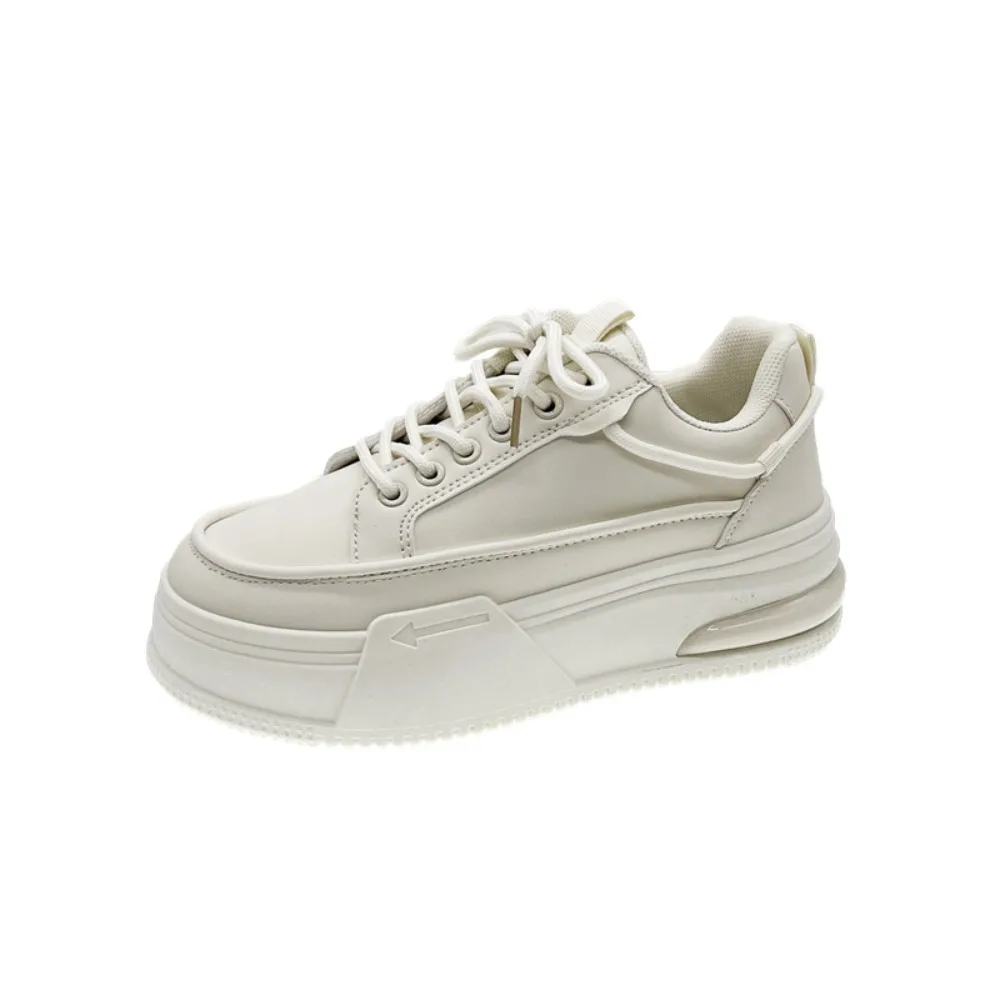 

genuine leather women's Korean white shoes spring and summer thick-soled casual shoes lace-up sports shoes