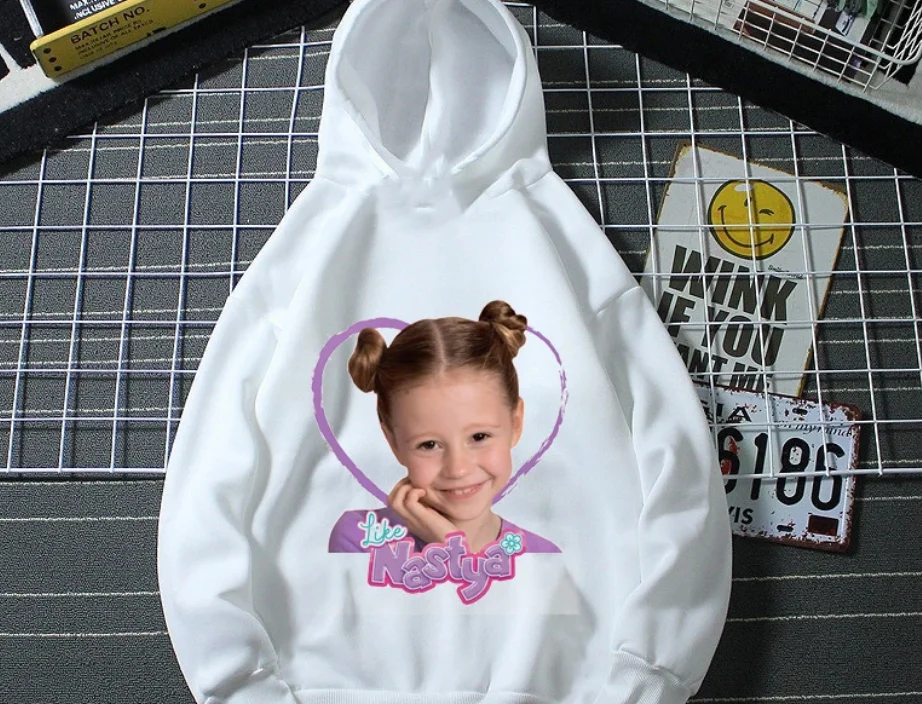 Süße Nastya Liebe Katze Druck Kappe Hoody Mädchen Harajuku Hip Hop Sweatshirt Winter Frühling plus Samt Kinder kleidung