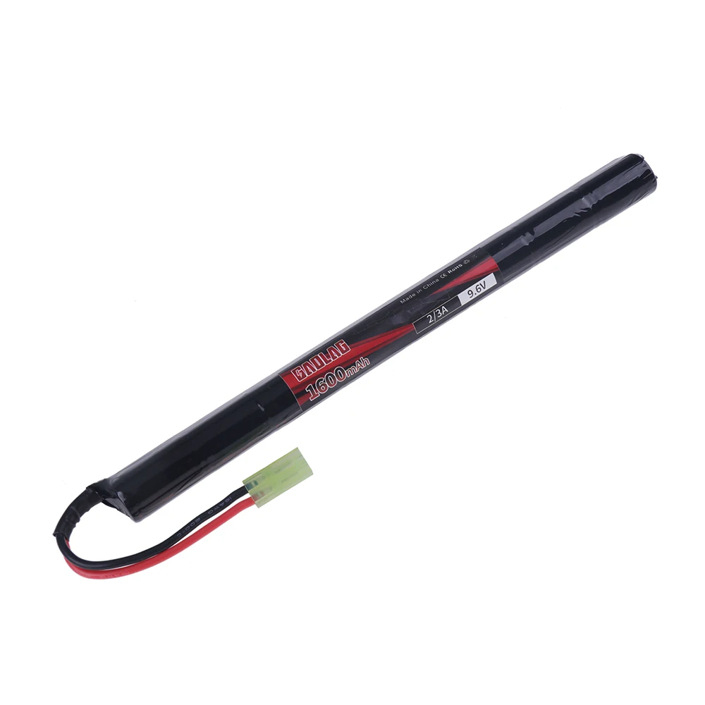 with Mini Tamiya Connector 2/3A Ni-MH 9.6v 1600mAh Stick Airsoft Guns Battery for AK47, MP5K, RPK, PKM, G36C, MC51