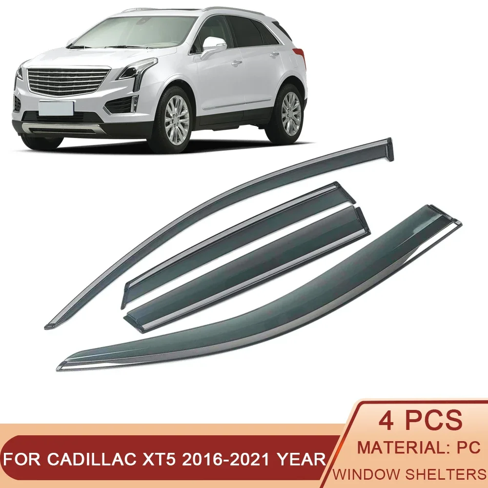 

For CADILLAC XT5 2016-2021 Car Window Sun Rain Shade Visors Shield Shelter Protector Cover Frame Sticker Exterior Accessories