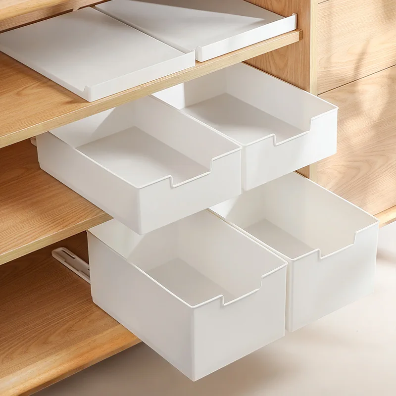 1Pc Multifunctional Track Storage Box Cabinet Sundries Storage Underwear Drawer Storage Organizer Box