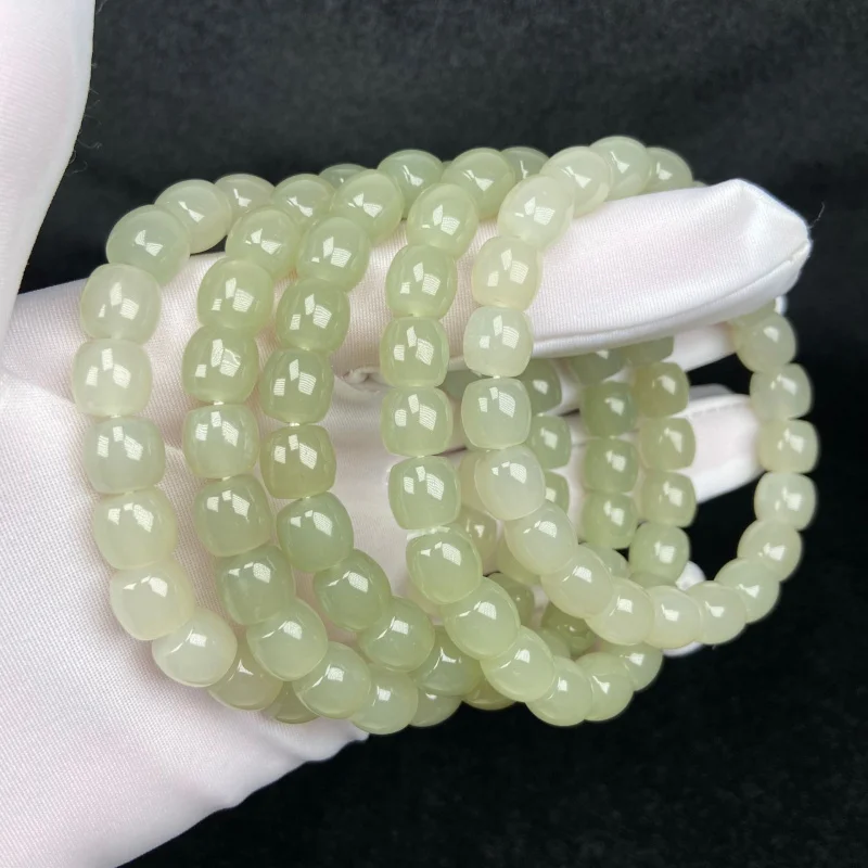 

Natural Qinghai Material Direct Cut Men and Women Vintage Hetian Jade Bracelet
