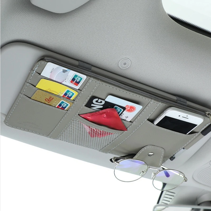 

Car Styling Visor Organizer Auto Sun Visor Storage Pouch Car Organizer Sunglasses Holder Card Organizer Ticket Pocket