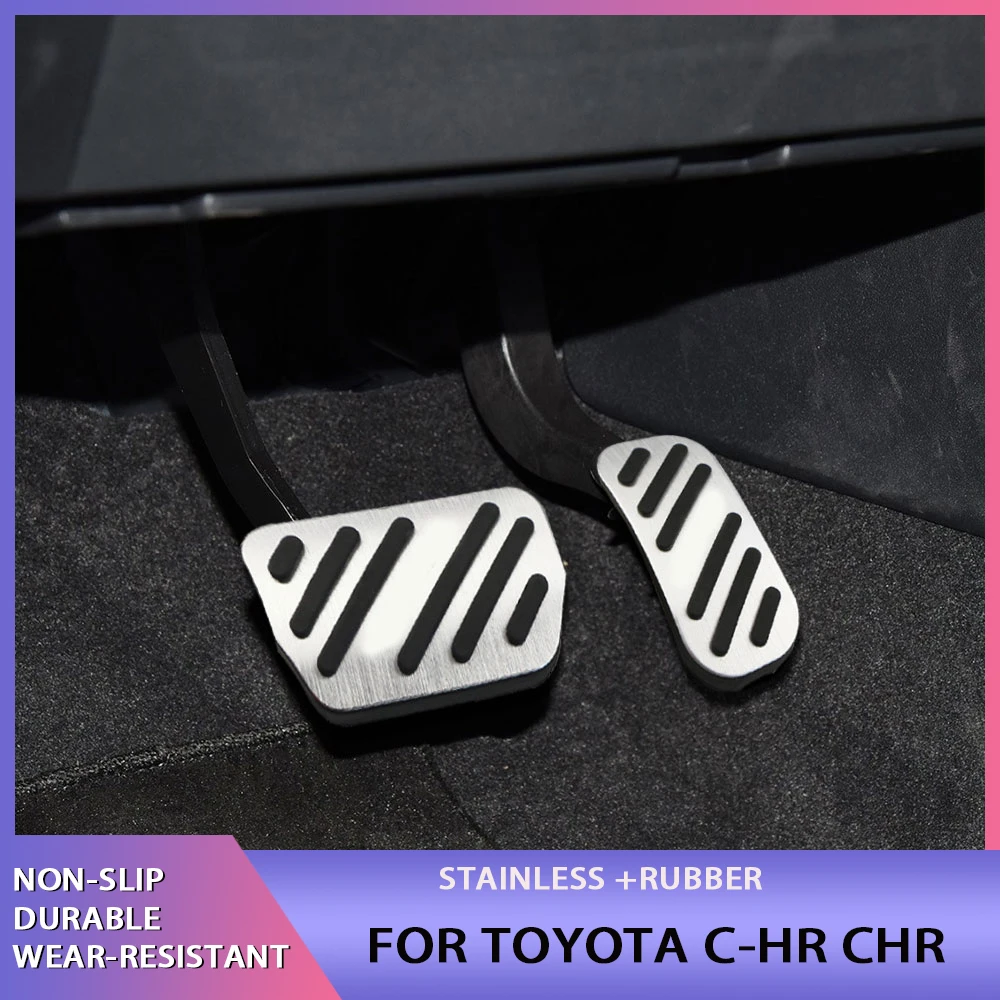 Aluminium Alloy Car Accelerator Brake Pedals Gas Clutch Cover Pads for Toyota C-HR CHR 2016-2021 2022 Accessories