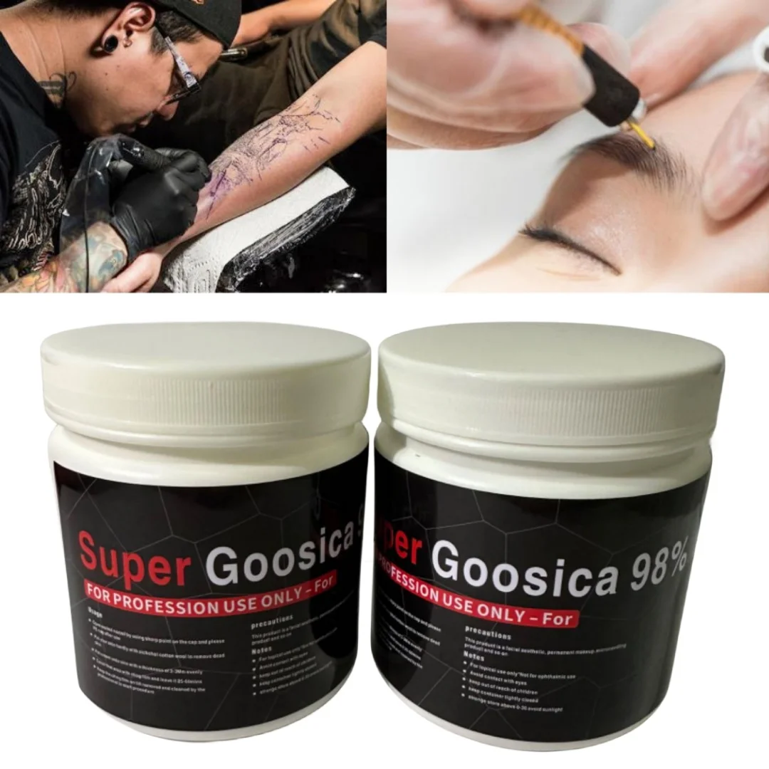 Crema para tatuajes Super Goosica, maquillaje permanente, microagujas, labios, cejas, auxiliar, eliminación de tatuajes, 98% g, nuevo, 500