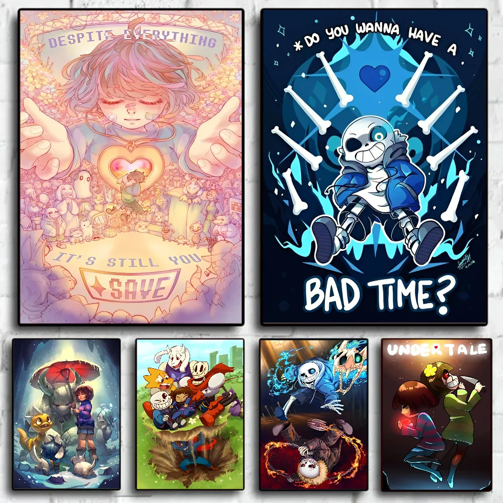 

Undertale Poster Whitepaper Poster Fancy Wall Sticker for Living Room Bar Decoration Aesthetic Art Wall Painting