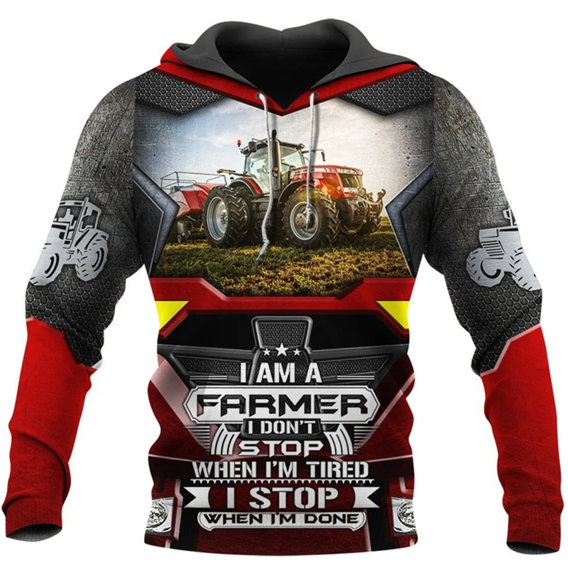 New Tractor Graphic 3D All Over Printed Mens Hoodies & Sweatshirt Unisex Casual Fashion Cool Hip Pop Streetwear Odzież męska