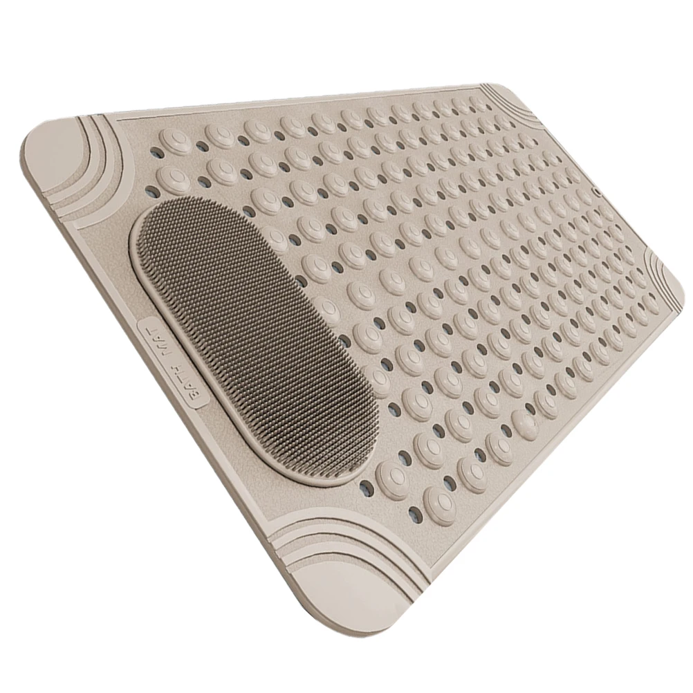 

Anti Slip Bath Mat Foot Scrubber for Pad Non Skid Suction Cups Drain Hole 36x70cm Feet Cleaner