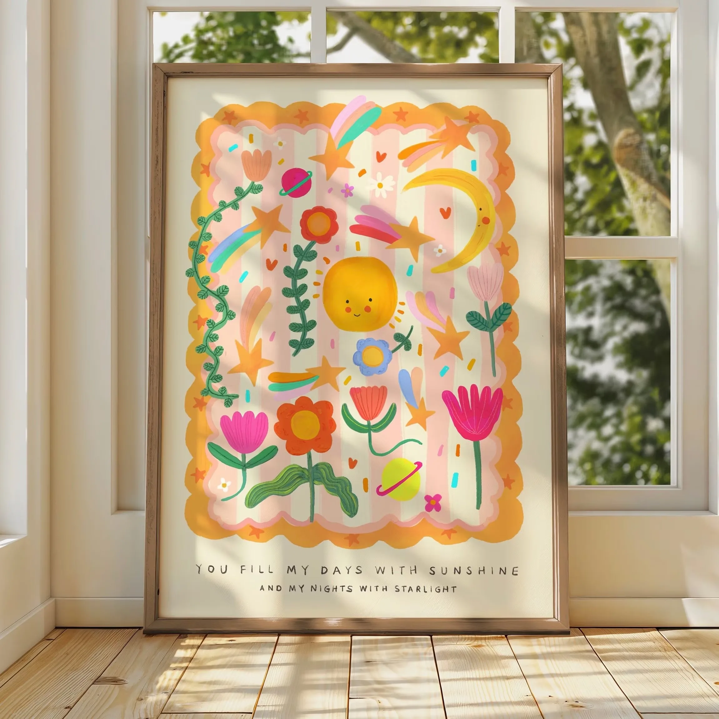 Abstract You Are My Sun Canvas Print Rotterdam Flower Market Wall Art Poster for Modern Living Room Nursery Home Decor Gifts