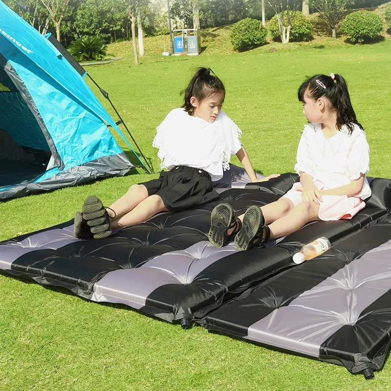 Outdoor Inflatable Bed Camping Mat Double Single Splicing Automatic Inflatable Mat Camping Sleeping Mat Thickened Air Mattress