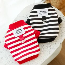 Fashion Pet Dog Clothes for Small Dogs Winter Warm Dog Striped Hoodies Cute Puppy Pullover Soft Cat Sweatshirt Chihuahua Clothes