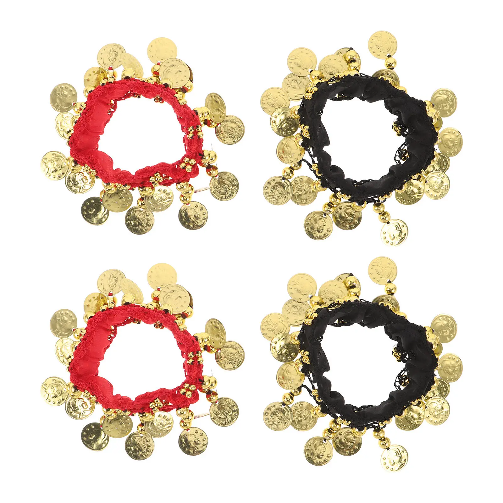 

Набор из 4 цепочек на ногу для танцев, классические аксессуары для восточных танцев, легкие регулируемые украшения для выступлений