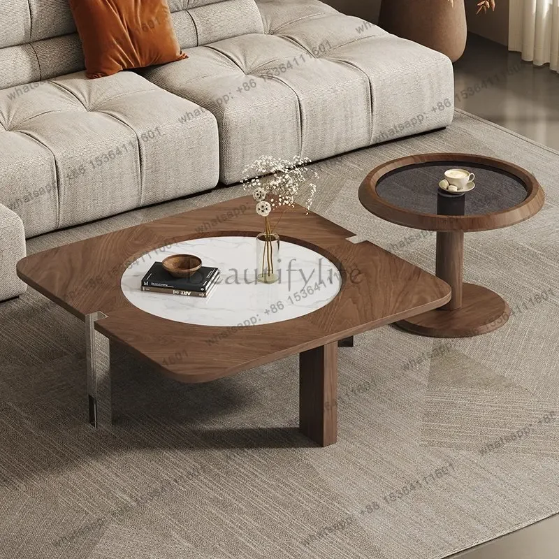 

yj19 Minimalist household walnut grain antique modern simple coffee table