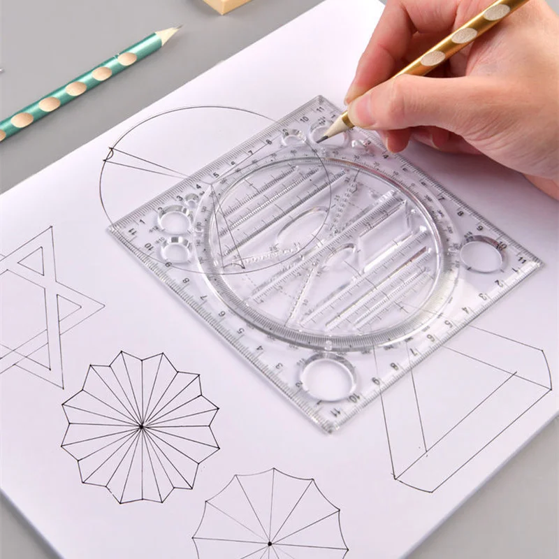 Multifunctional Drawing Template Art Design Construction Architect Stereo Geometry Ellipse Drafting Scale Ruler Measuring Tool