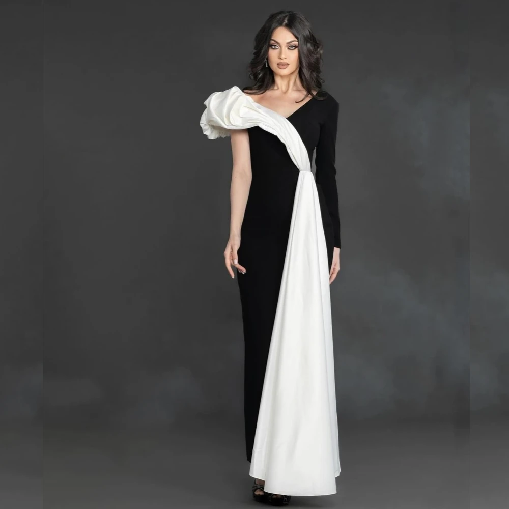 Customized  Jersey Ruffle  Sheath One-shoulder Bespoke Occasion Gown Midi es Saudi Arabia  Dresses