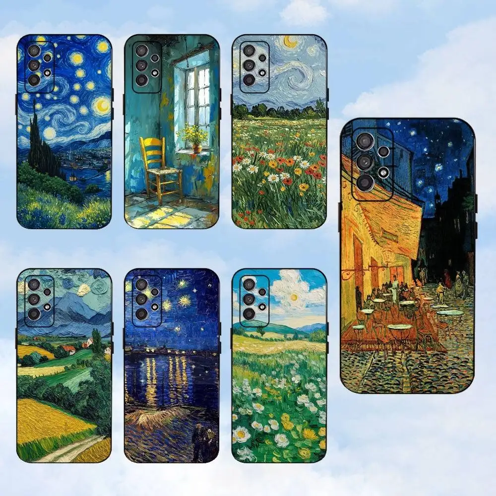 

V-Vincent G-Gogh Art Phone Case For Samsung S25,S24,S23,S22,S21,S20,S10,Ultra,Plus,Lite,FE,Soft Silicone Black Cover