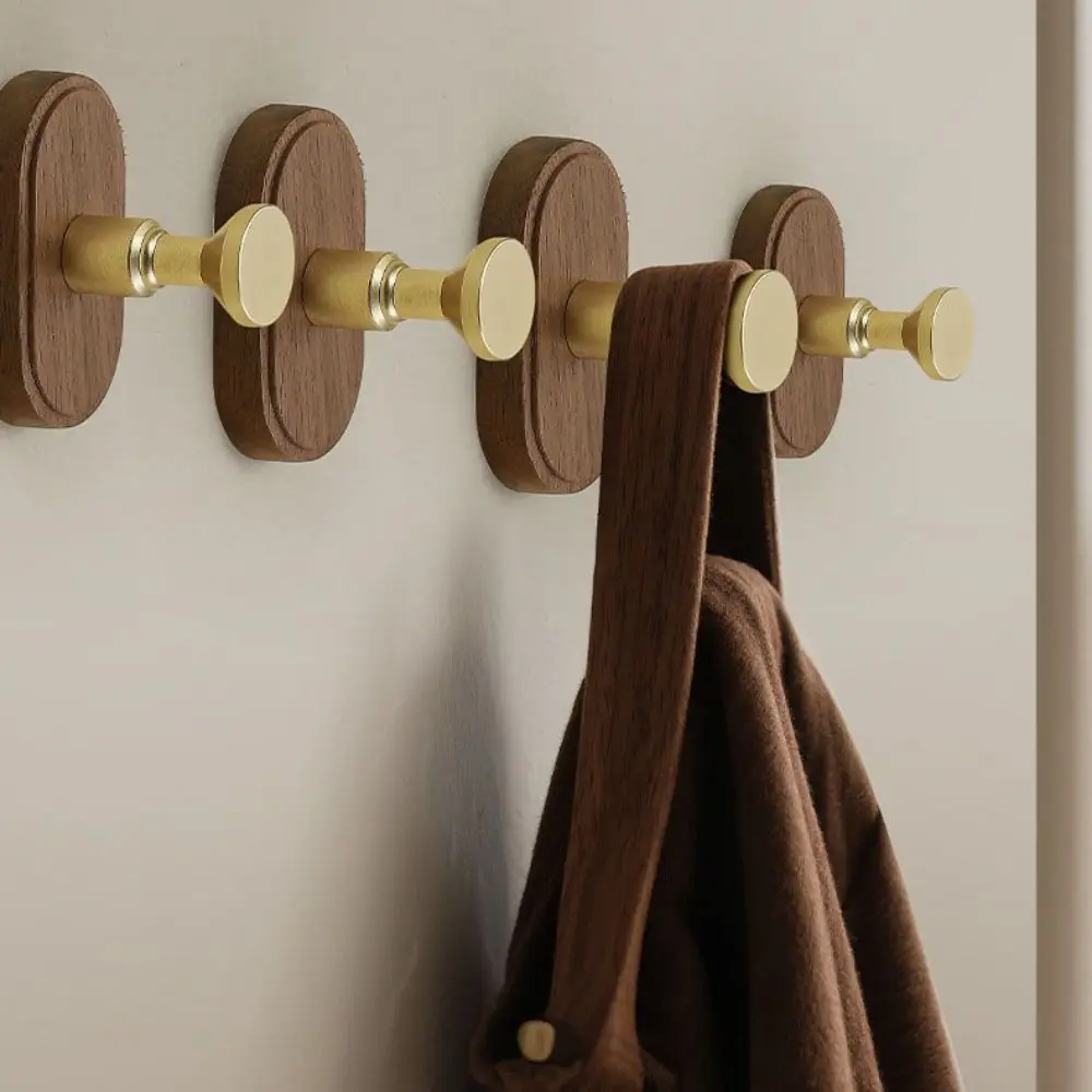 

No Drilling Suction Cup Hook Solid Wood Self-Adhesive Wood Hook Walnut Finish Heavy Duty Wall Mount Hook Kitchen Organization