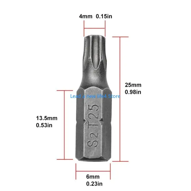 Y55E 25mm Screwdriver Bit Repair Tools Screwdrivers Torx Shank Drill Bit For Power Household Hand Tools Replacement