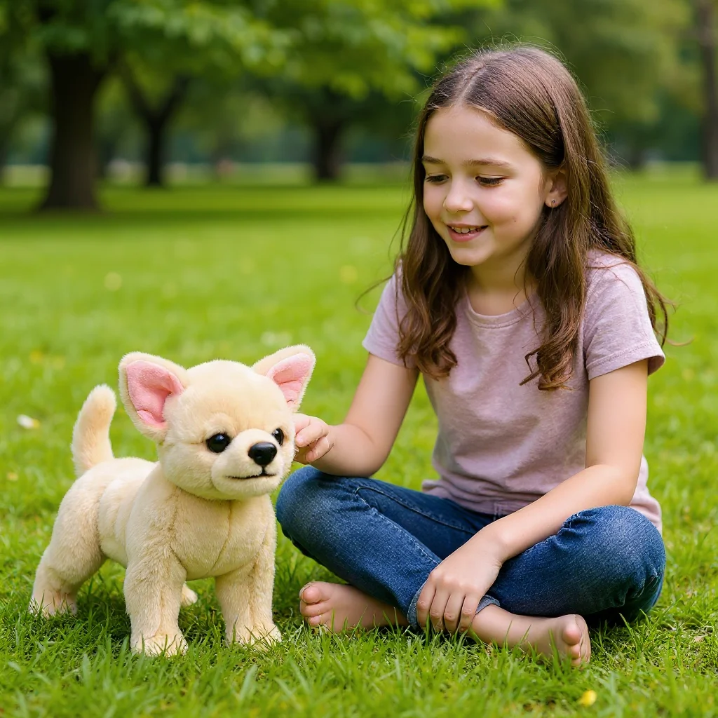 シミュレートされたチワワのぬいぐるみ、超リアルな子犬の人形、柔らかく抱き心地の良い子供向けギフト、家の装飾、感情的な仲間ペット