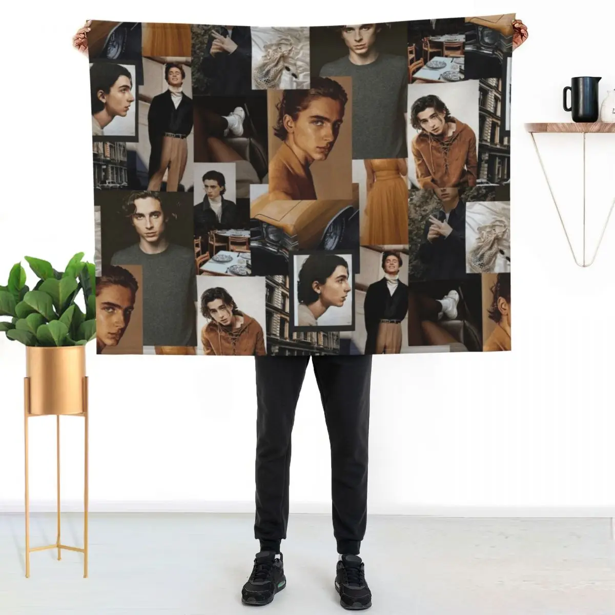 Timothee Chalamet: Collage Throw Blanket Decorative Beds Thermals For Travel Large for sofa Bed linens Travel Blankets