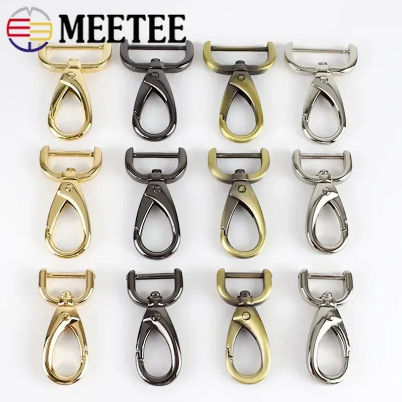 10Pcs 13-38mm Bag Strap Metal Buckles Dog Collar Hook Clasps Webbing Screw Removable Lobster Carbiner Keychain Clamp Accessories