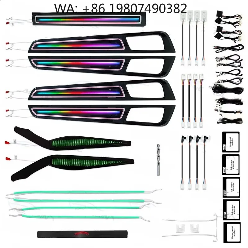 256 Color RGB Dynamic Symphony Atmosphere Light Kit 2018+ Car Interior Modification Decor LED Upgrade Accessories